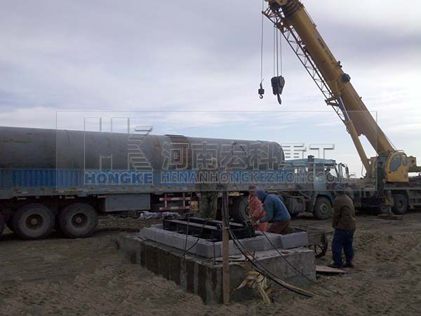 黑龍江呼蘭縣頁巖陶?；剞D(zhuǎn)窯生產(chǎn)線安裝現(xiàn)場